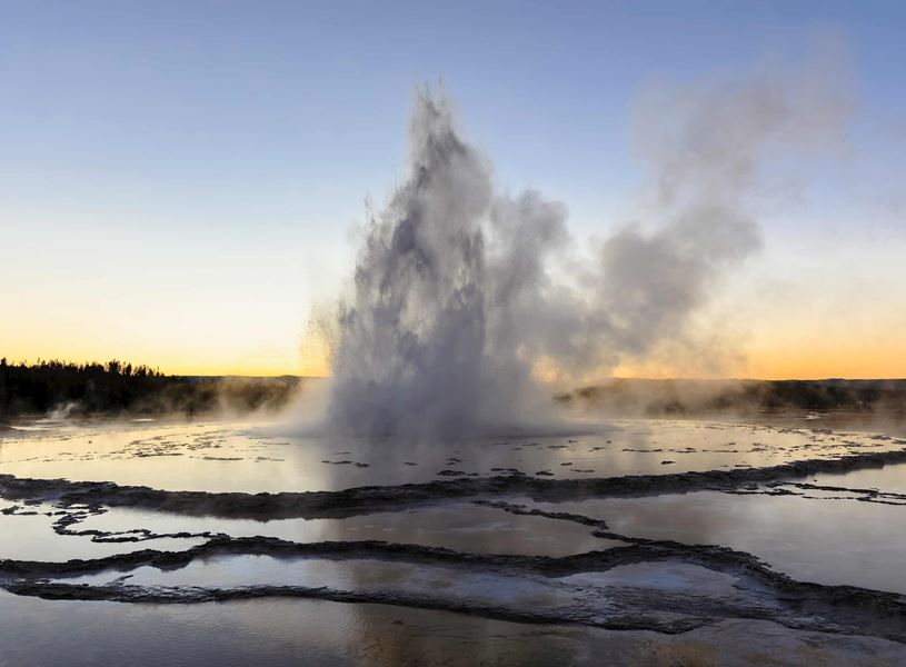 Lower Geyser Basin in Yellowstone National Park, Wyoming, USA
