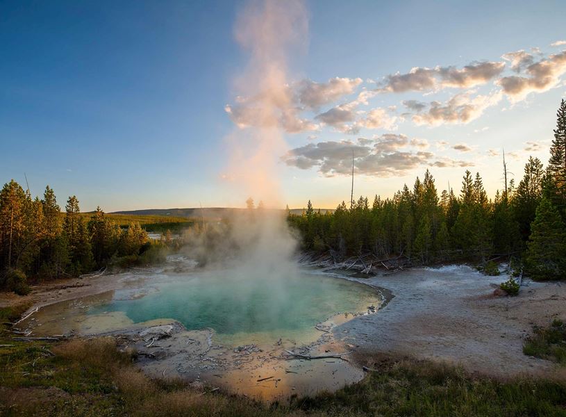 Norris Hotspring in Yellowstone National Park, Wyoming, USA