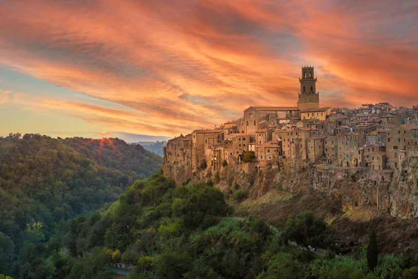 Sunset Pitigliano Tuscany Italy 1
