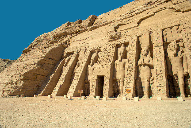 Egypt Karnak Temple Outside Blue Sky Daytime